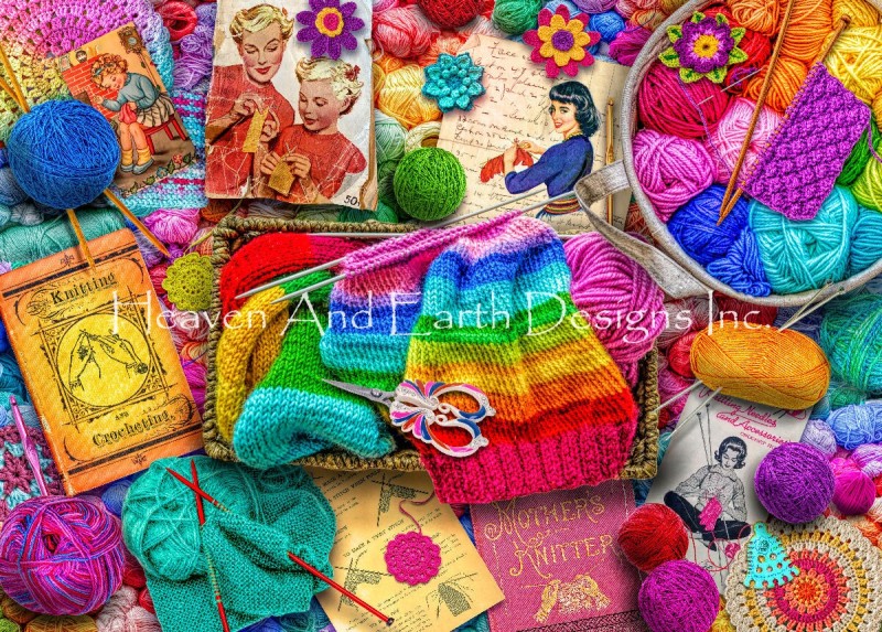 Vintage Knitting and Crochet Material Pack - Click Image to Close